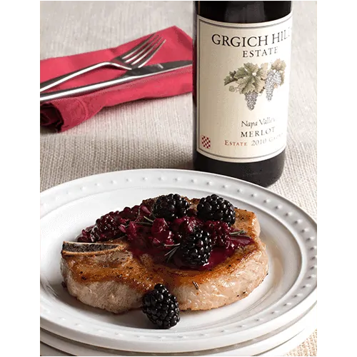 Pan-Seared Pork Chops with Blackberry Pan Sauce