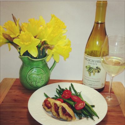 crab cakes with Chardonnay