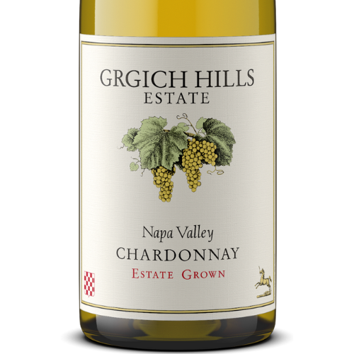 Label of Grgich Hills Estate Napa Valley Chardonnay.