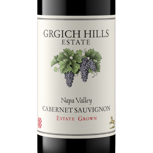 Label of Grgich Hills Estate Napa Valley Cabernet Sauvignon.