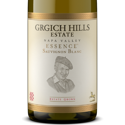 Label of Grgich Hills Estate Napa Valley Essence Sauvignon Blanc, estate grown in Napa Valley.
