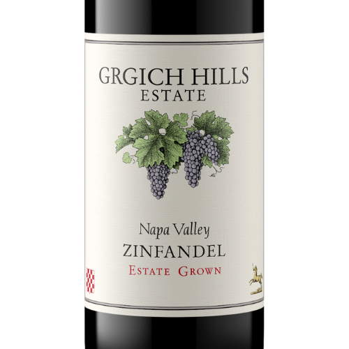 Label of Grgich Hills Estate Napa Valley Zinfandel.
