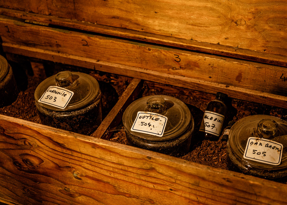 A selection of biodynamic preparations lay dormant in the earth, waiting to be used.