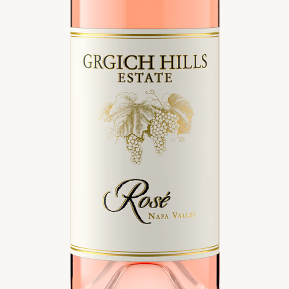 Label of Grgich Hills Estate Miljenko's Selection Rose, estate grown in Napa Valley.