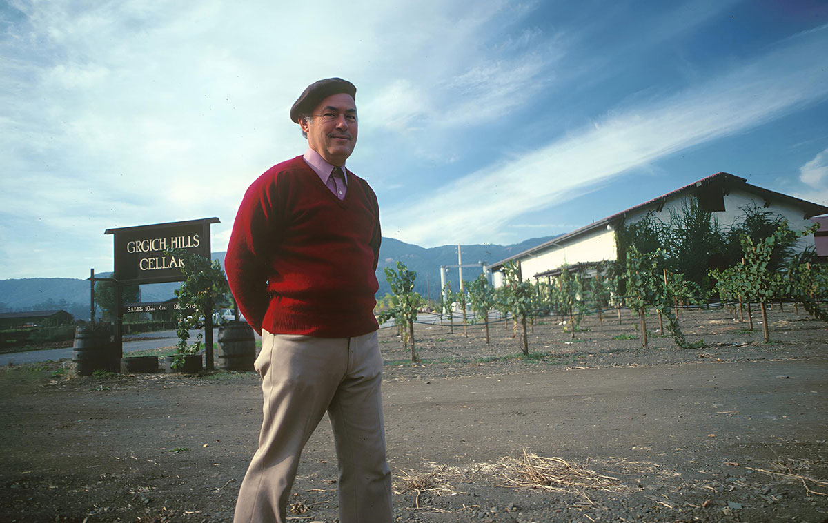 Mike in front of Grgich Hills Estate